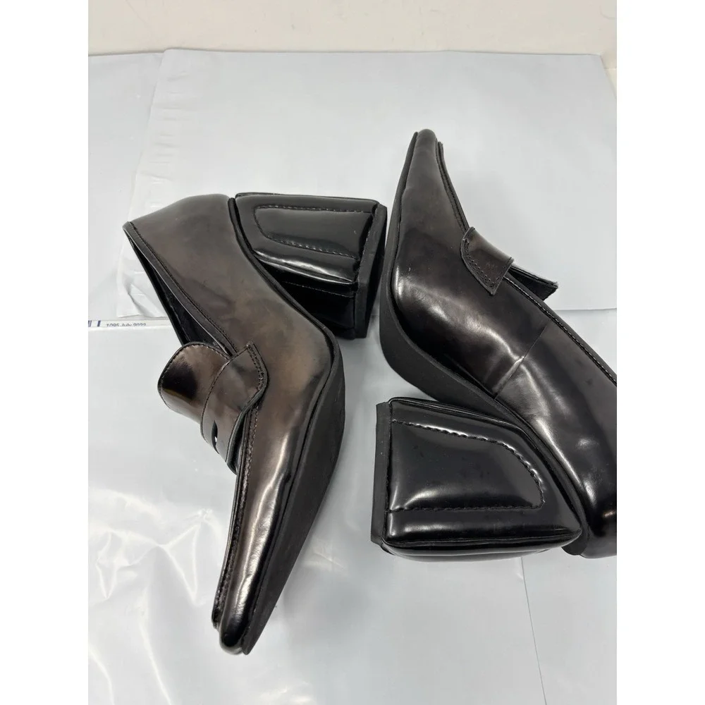 Jeffery Campbell Braque Block Heel Pump In Black women's Size 7.5 Metallic